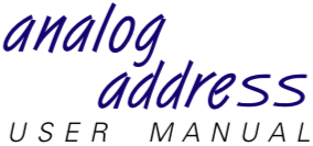 Analog Address (AAS) User Manual